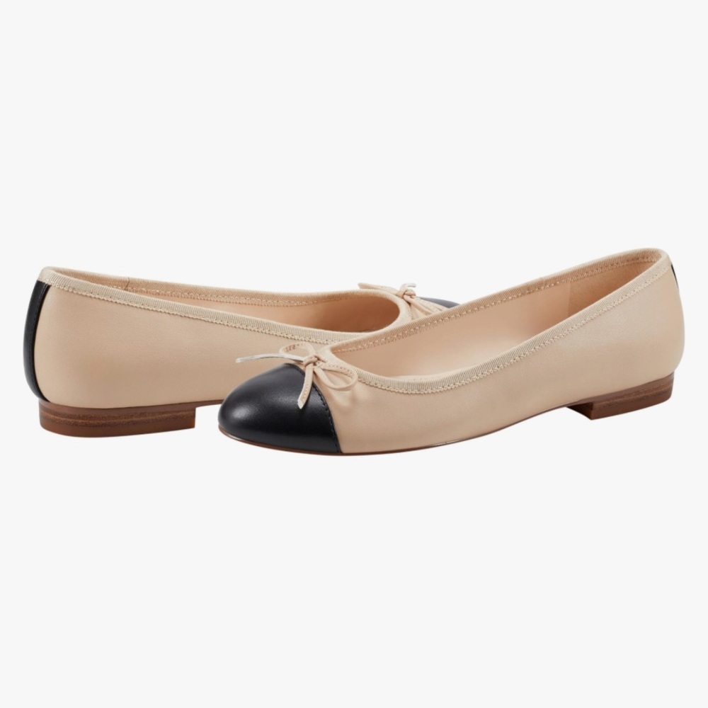 Marc Fisher beige black flats